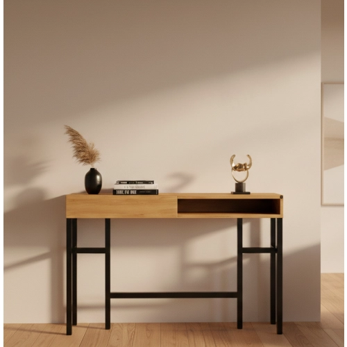 KONSOLA Z SZUFLADĄ DREWNO LITE DĄB OLCHA SKD-302